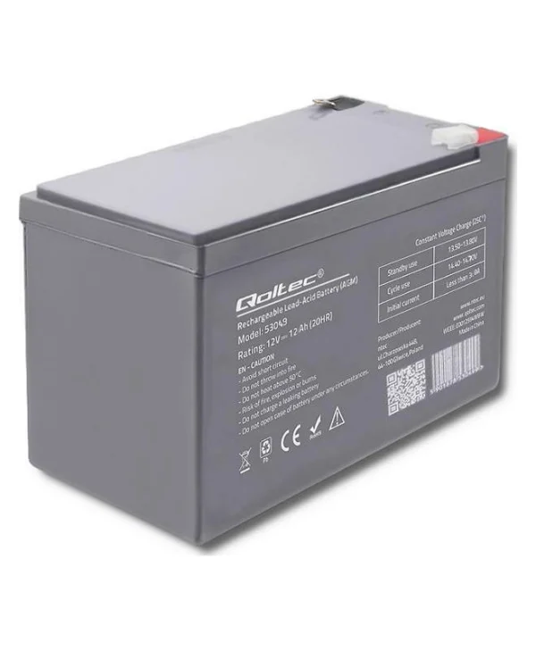 Qoltec Μπαταρία UPS με Χωρητικότητα 12Ah και Τάση 12V 53049 1τμχ 53049