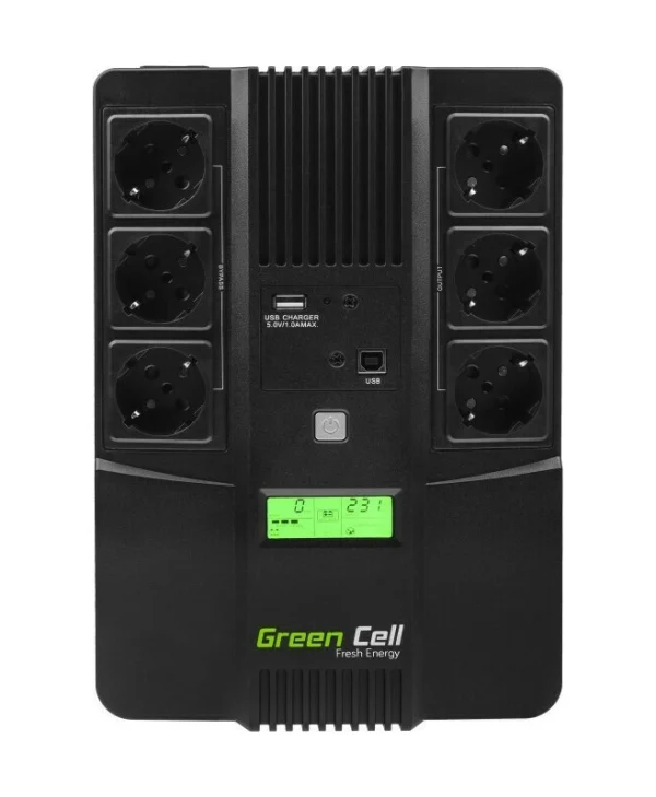 Green Cell UPS Line-Interactive 800VA 480W με 6 Schuko Πρίζες