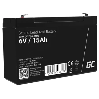 Green Cell Μπαταρία UPS με Χωρητικότητα 15Ah και Τάση 6V AGM40 1τμχ AGM40