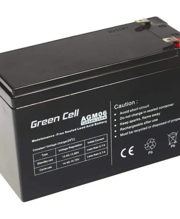 Green Cell Μπαταρία UPS με Χωρητικότητα 9Ah και Τάση 12V AGM06 AGM06