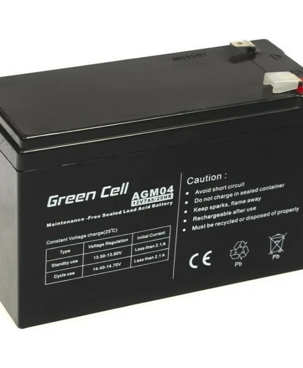 Green Cell Μπαταρία UPS με Χωρητικότητα 7Ah και Τάση 12V AGM04 AGM04