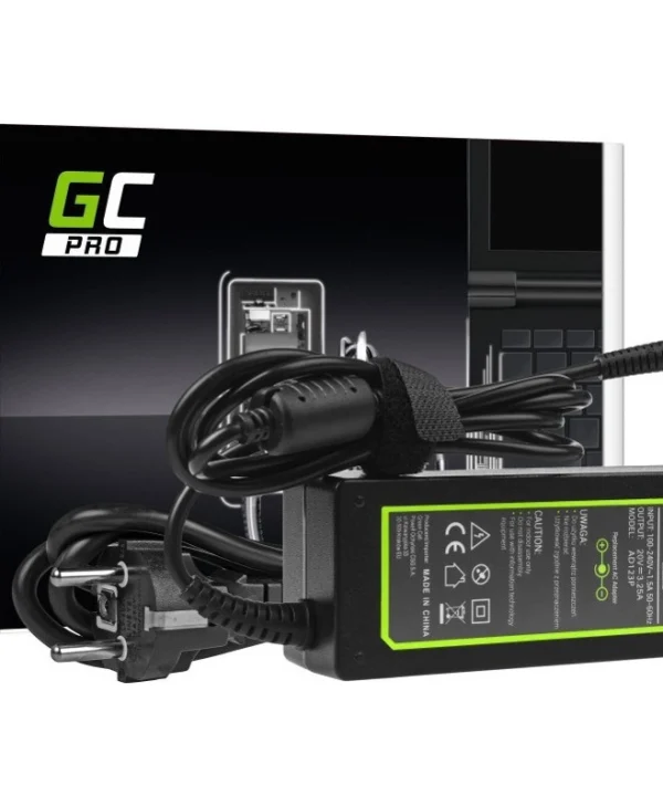 Green Cell Φορτιστής Laptop 65W 20V 3.25A για Lenovo με Αποσπώμενο Καλώδιο Τροφοδοσίας