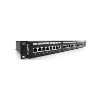 Lanberg Patch Panel Shielded για Rack 1U 19" 24 Θυρών cat5e Μαύρο