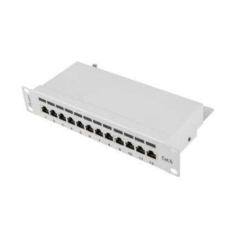 Lanberg Patch Panel Shielded για Rack 1U 10" 12 Θυρών cat6 Γκρι