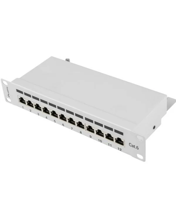 Lanberg Patch Panel Shielded για Rack 1U 10" 12 Θυρών cat6 Γκρι