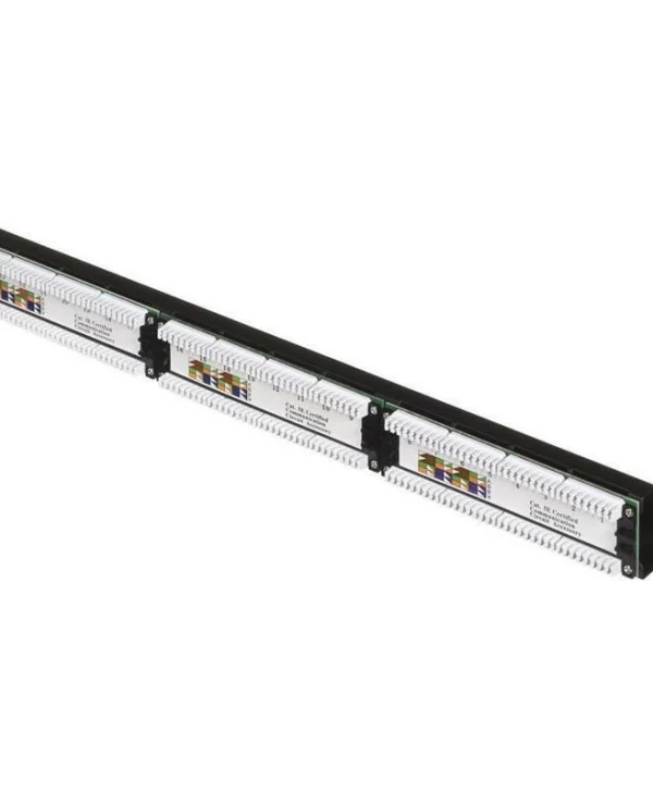 A-LAN Patch Panel για Rack 1U 19" 24 Θυρών cat5e Μαύρο