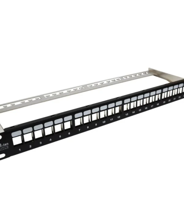 A-LAN Patch Panel για Rack 1U 24 Θυρών Μαύρο