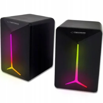 Esperanza EGS105 Ηχεία Υπολογιστή 2.0 με RGB Φωτισμό και Ισχύ 2.5W Μαύρα EGS105