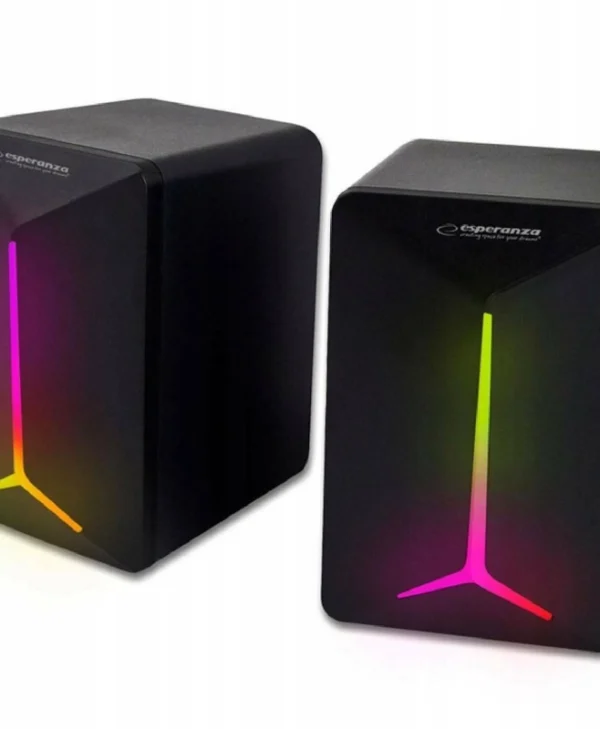 Esperanza EGS105 Ηχεία Υπολογιστή 2.0 με RGB Φωτισμό και Ισχύ 2.5W Μαύρα EGS105