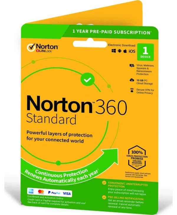 Norton 360 Standard για 1 Συσκευή και 1 Έτος Χρήσης (Ηλεκτρονική Άδεια)