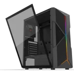 Krux Astral Gaming Midi Tower Κουτί Υπολογιστή με Πλαϊνό Παράθυρο και RGB Φωτισμό Μαύρο - Image 2