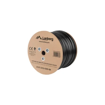 Lanberg U/UTP Cat.5e Καλώδιο Δικτύου Ethernet χωρίς ακροδέκτες 305m Μαύρο 1τμχ