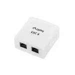 Lanberg Εξωτερική Διπλή Πρίζα Δικτύου RJ45 σε Λευκό Χρώμα OU6-0002-W OU6-0002-W