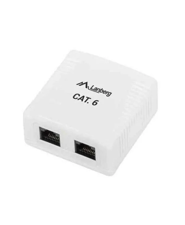 Lanberg Εξωτερική Διπλή Πρίζα Δικτύου RJ45 σε Λευκό Χρώμα OU6-0002-W OU6-0002-W