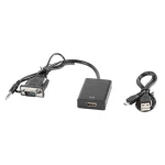 Lanberg Μετατροπέας VGA male σε HDMI female 1τμχ AD-0021-BK AD-0021-BK