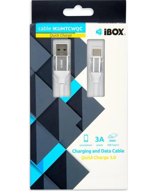 iBox IBOX USB 2.0 Cable USB-C male - USB-A Λευκό 1.5m (IKUMTCWQC) IKUMTCWQC