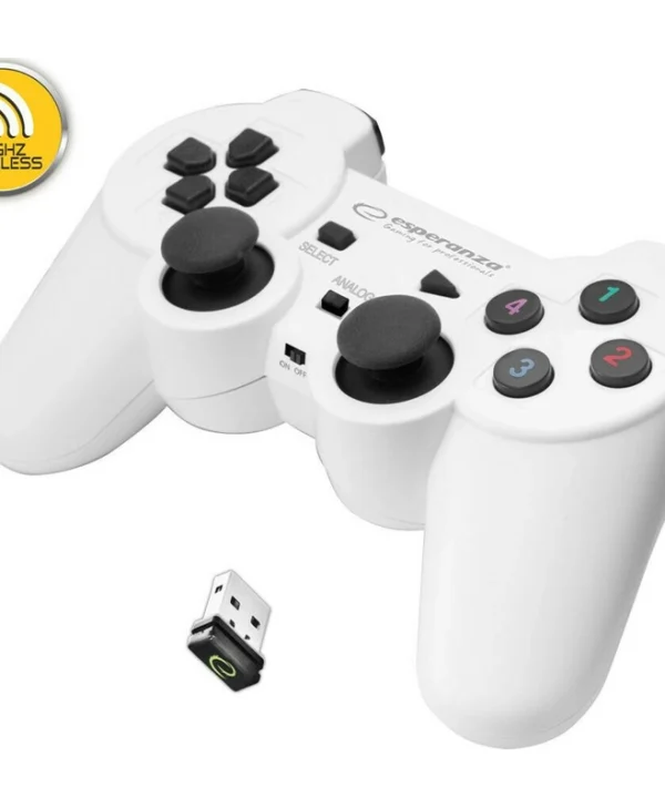 Esperanza Gladiator Ασύρματο Gamepad για PC / PS3 White