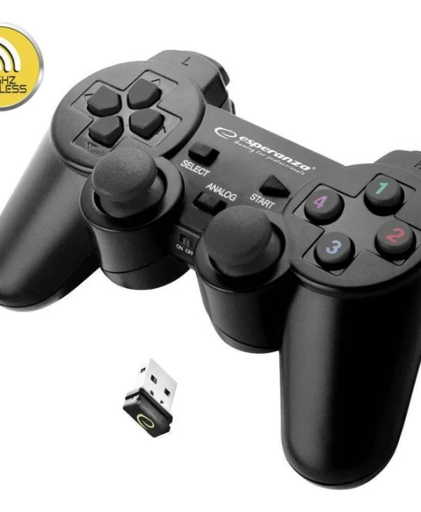 Esperanza Gladiator Ασύρματο Gamepad για PC / PS3 Black