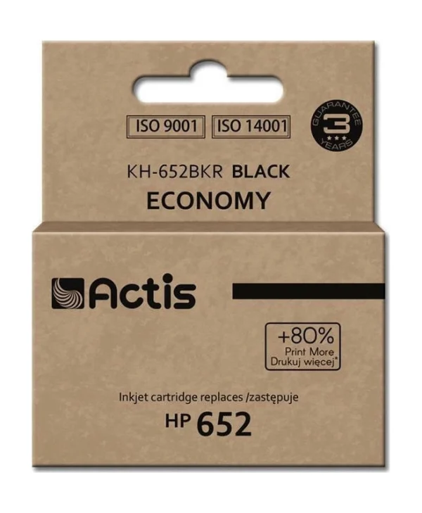 Actis Συμβατό Μελάνι Εκτυπωτή InkJet HP 652 F6V25AE 15ml Μαύρο 1τμχ