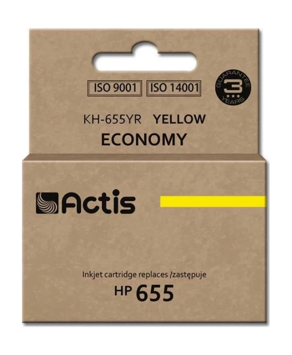 Actis Συμβατό Μελάνι Εκτυπωτή InkJet HP 655 CZ112AE 12ml Κίτρινο 1τμχ