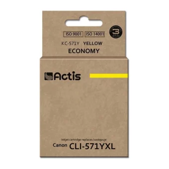 Actis Συμβατό Μελάνι Εκτυπωτή InkJet Canon CLI-571Y 12ml Κίτρινο 1τμχ