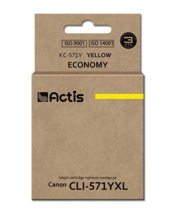 Actis Συμβατό Μελάνι Εκτυπωτή InkJet Canon CLI-571Y 12ml Κίτρινο 1τμχ