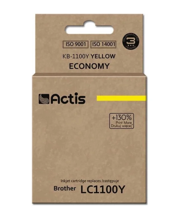 Actis Συμβατό Μελάνι Εκτυπωτή InkJet Brother LC1100Y 19ml Κίτρινο 1τμχ