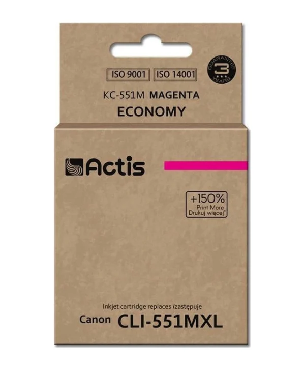 Actis Συμβατό Μελάνι Εκτυπωτή InkJet Canon CLI-551MXL 12ml Ματζέντα 1τμχ