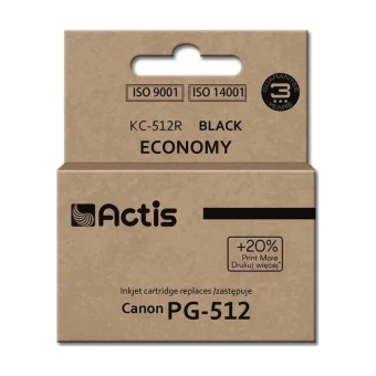 Actis Συμβατό Μελάνι Εκτυπωτή InkJet Canon PG-512 15ml Μαύρο 1τμχ