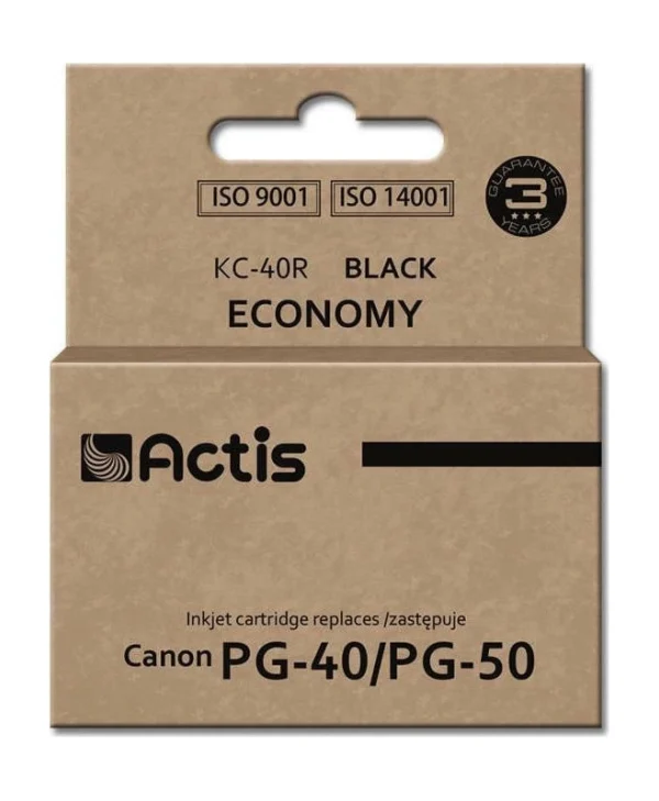 Actis Συμβατό Μελάνι Εκτυπωτή InkJet Canon PG-40/PG-50 25ml Μαύρο 1τμχ