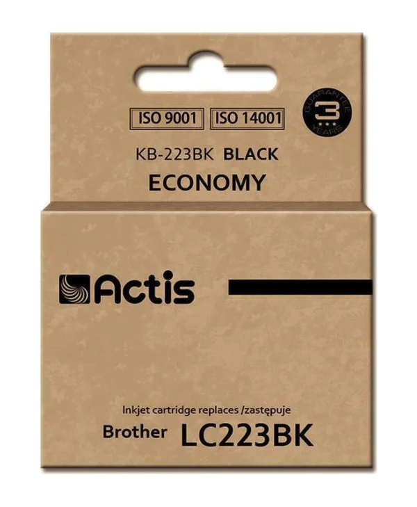 Actis Συμβατό Μελάνι Εκτυπωτή InkJet Brother LC223BK 16ml Μαύρο 1τμχ