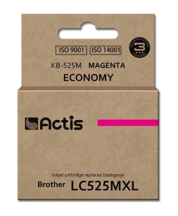 Actis Συμβατό Μελάνι Εκτυπωτή InkJet Brother LC525MXL 15ml Ματζέντα 1τμχ