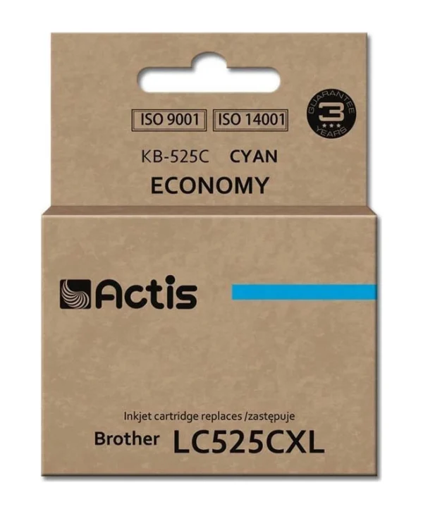 Actis Συμβατό Μελάνι Εκτυπωτή InkJet Brother LC525CXL 15ml Κυανό 1τμχ