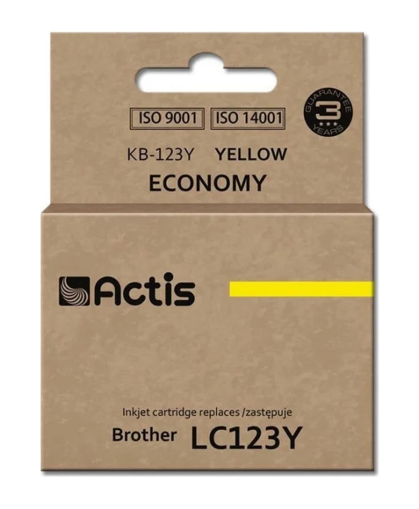 Actis Συμβατό Μελάνι Εκτυπωτή InkJet Brother LC123Y 10ml Κίτρινο