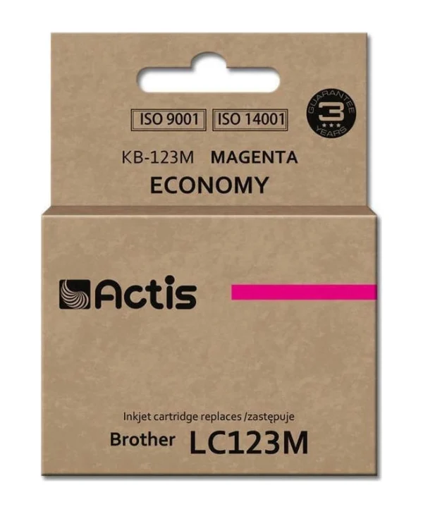 Actis Συμβατό Μελάνι Εκτυπωτή InkJet Brother LC123M 10ml Ματζέντα 1τμχ