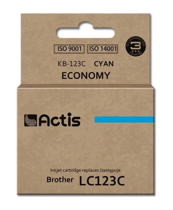 Actis Συμβατό Μελάνι Εκτυπωτή InkJet Brother LC123C 10ml Κυανό 1τμχ