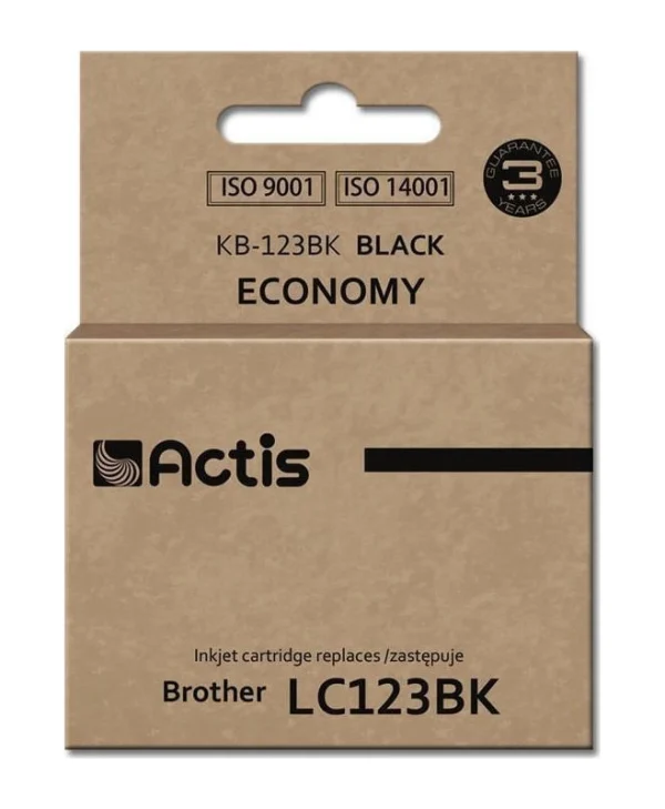 Actis Συμβατό Μελάνι Εκτυπωτή InkJet Brother LC123BK 610 Σελίδων 15ml Μαύρο 1τμχ