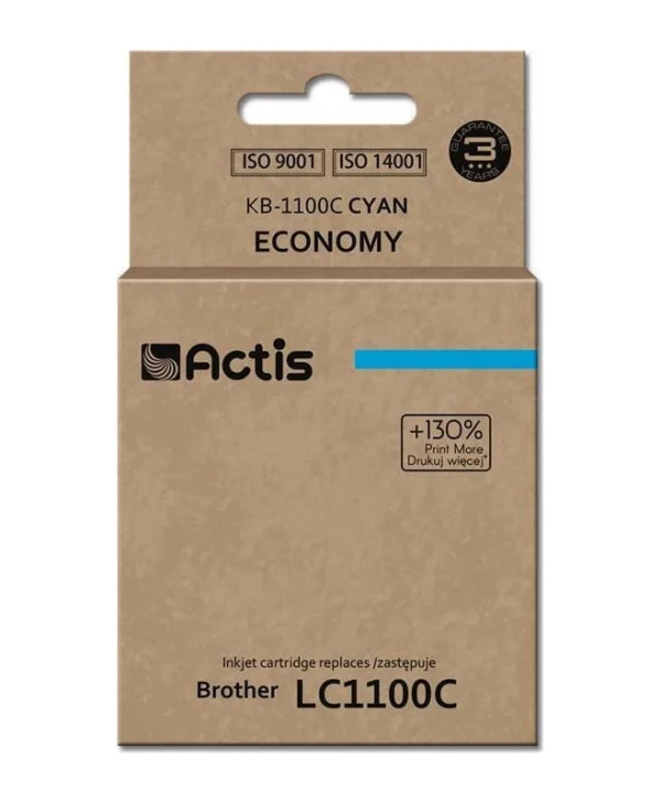 Actis Συμβατό Μελάνι Εκτυπωτή InkJet Brother LC1100C 19ml Κυανό 1τμχ