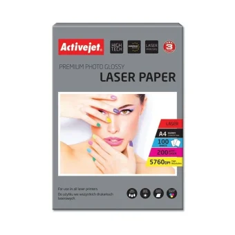 Active Jet Premium Photo Φωτογραφικό Χαρτί Gloss A4 (21x30) 200gr/m² για Εκτυπωτές Laser 100 Φύλλα