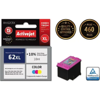 Active Jet Συμβατό Μελάνι Εκτυπωτή InkJet HP 62XL C2P07AE 460 Σελίδων 18ml Πολλαπλό (Color)