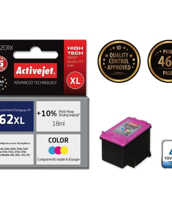 Active Jet Συμβατό Μελάνι Εκτυπωτή InkJet HP 62XL C2P07AE 460 Σελίδων 18ml Πολλαπλό (Color)