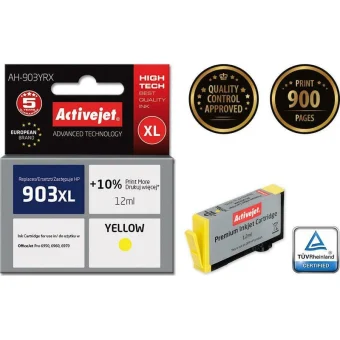 Active Jet Συμβατό Μελάνι Εκτυπωτή InkJet HP 903XL T6M11AE 900 Σελίδων 12ml Κίτρινο