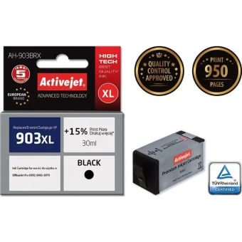 Active Jet Συμβατό Μελάνι Εκτυπωτή InkJet HP 903XL T6M15AE 950 Σελίδων 30ml Μαύρο 1τμχ