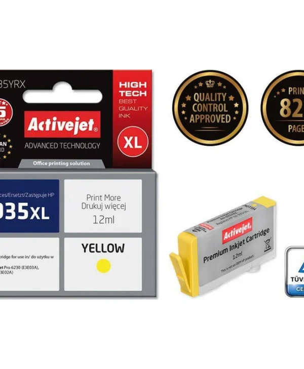 Active Jet Συμβατό Μελάνι Εκτυπωτή InkJet HP 935XL C2P26AE 12ml Κίτρινο 1τμχ