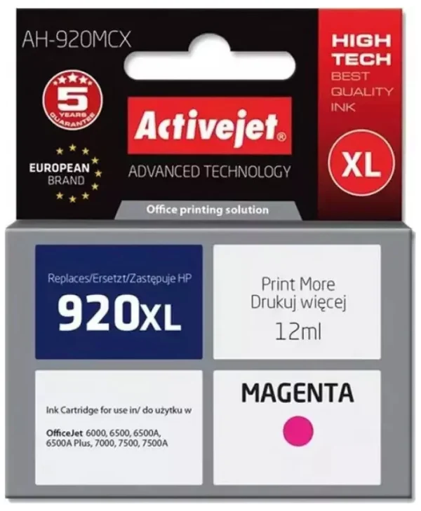 Active Jet Συμβατό Μελάνι Εκτυπωτή InkJet HP 920XL CD973AE 12ml Ματζέντα 1τμχ