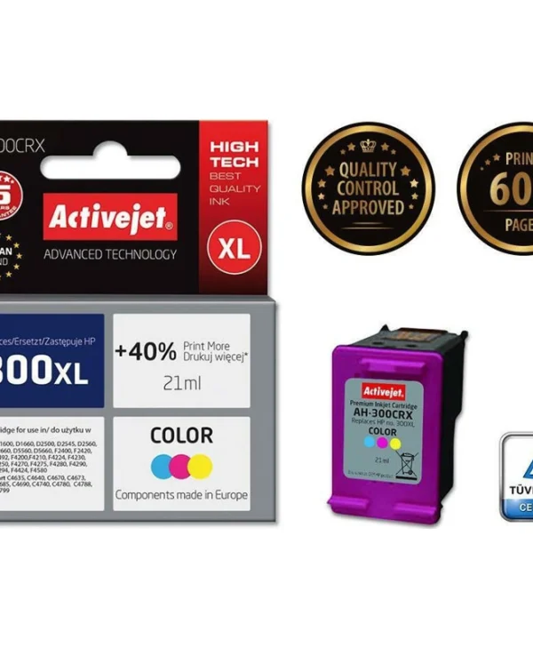 Active Jet Συμβατό Μελάνι Εκτυπωτή InkJet HP 300CXL CC644EE 21ml Πολλαπλό (Color) 1τμχ