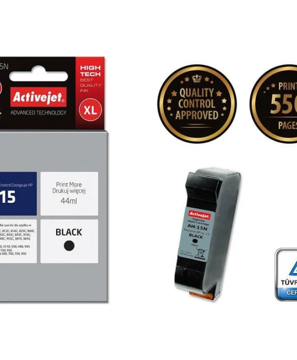 Active Jet Συμβατό Μελάνι Εκτυπωτή InkJet HP 15 C6615N 44ml Μαύρο