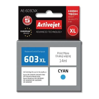 Active Jet Συμβατό Μελάνι Εκτυπωτή InkJet Epson 603XL C13T03A24 14ml Κυανό 1τμχ