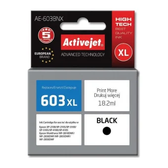 Active Jet Συμβατό Μελάνι Εκτυπωτή InkJet Epson 603XL 18.2ml Μαύρο 1τμχ