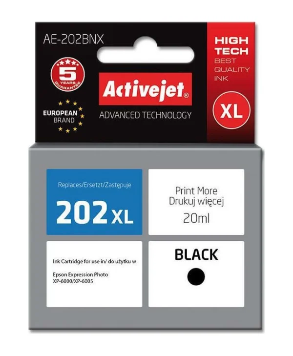 Active Jet Συμβατό Μελάνι Εκτυπωτή InkJet Epson 202XL G14010 20ml Μαύρο